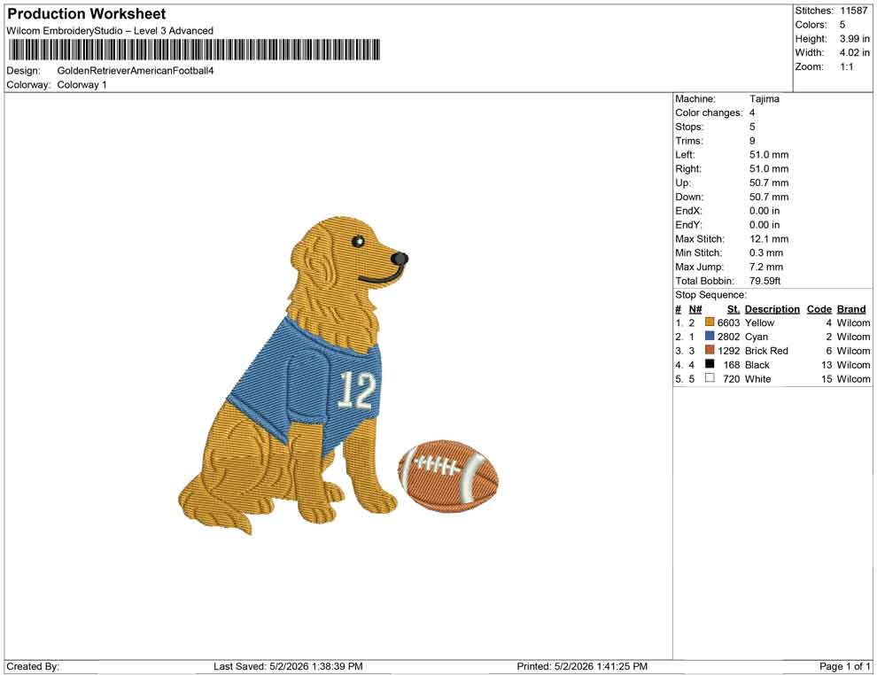 Golden Retriever American Football