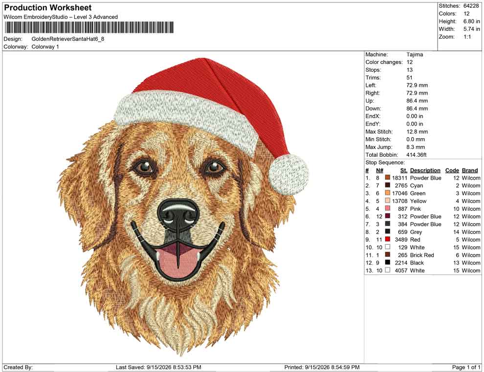 Golden Retriever Santa Hat
