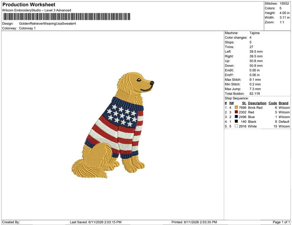 Golden Retriever Wearing Usa Sweater