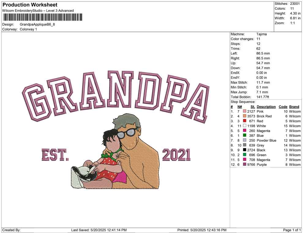 Grandpa Applique B