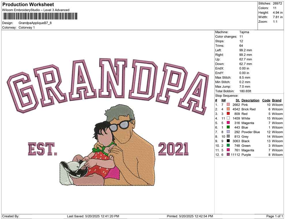 Grandpa Applique B