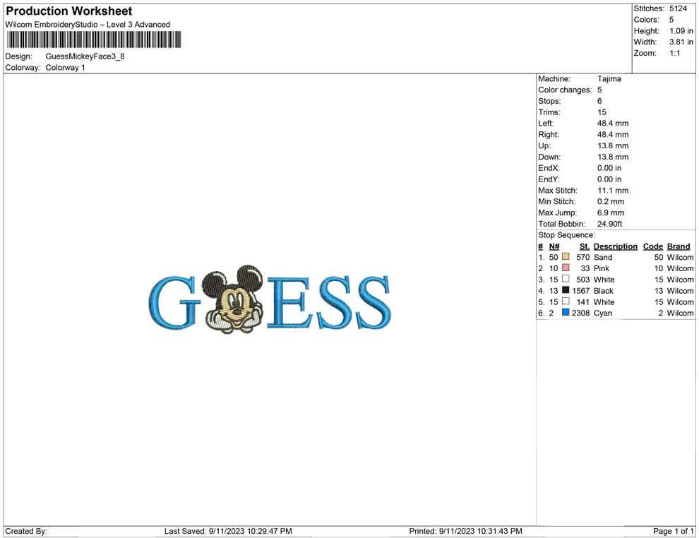Guess mickey face