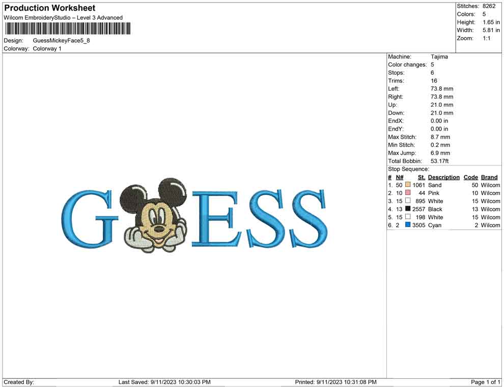 Guess mickey face