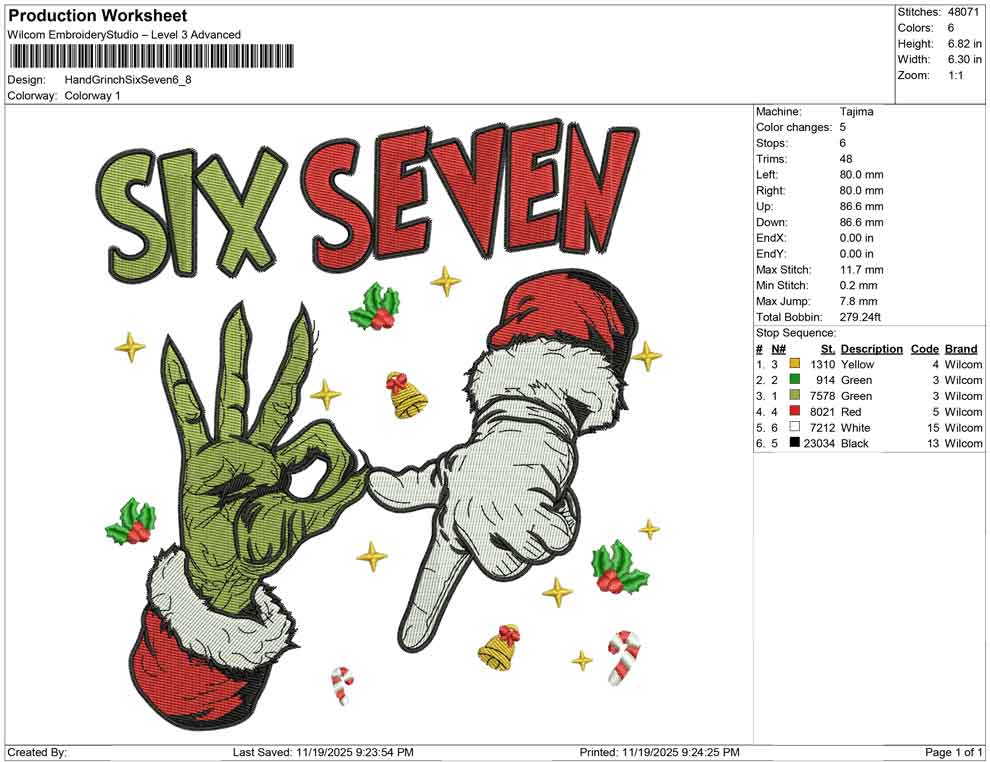 Hand Grinch Six Seven