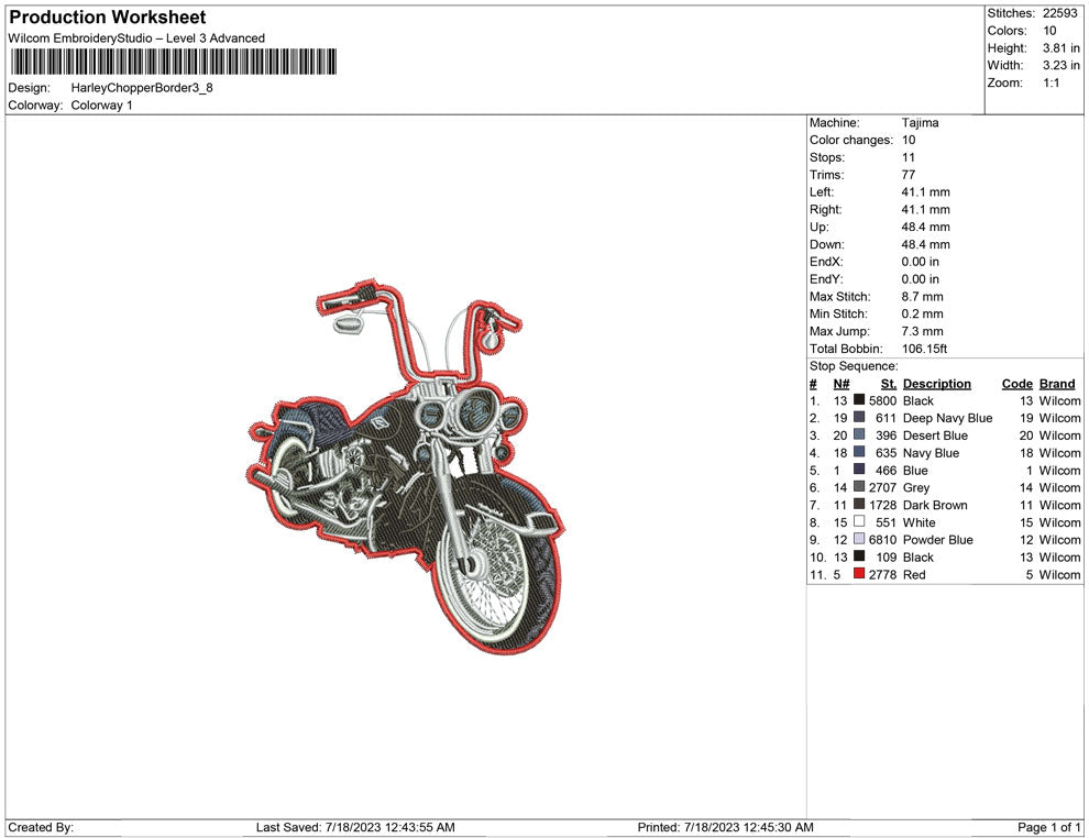 Harley Davidson Chopper Border