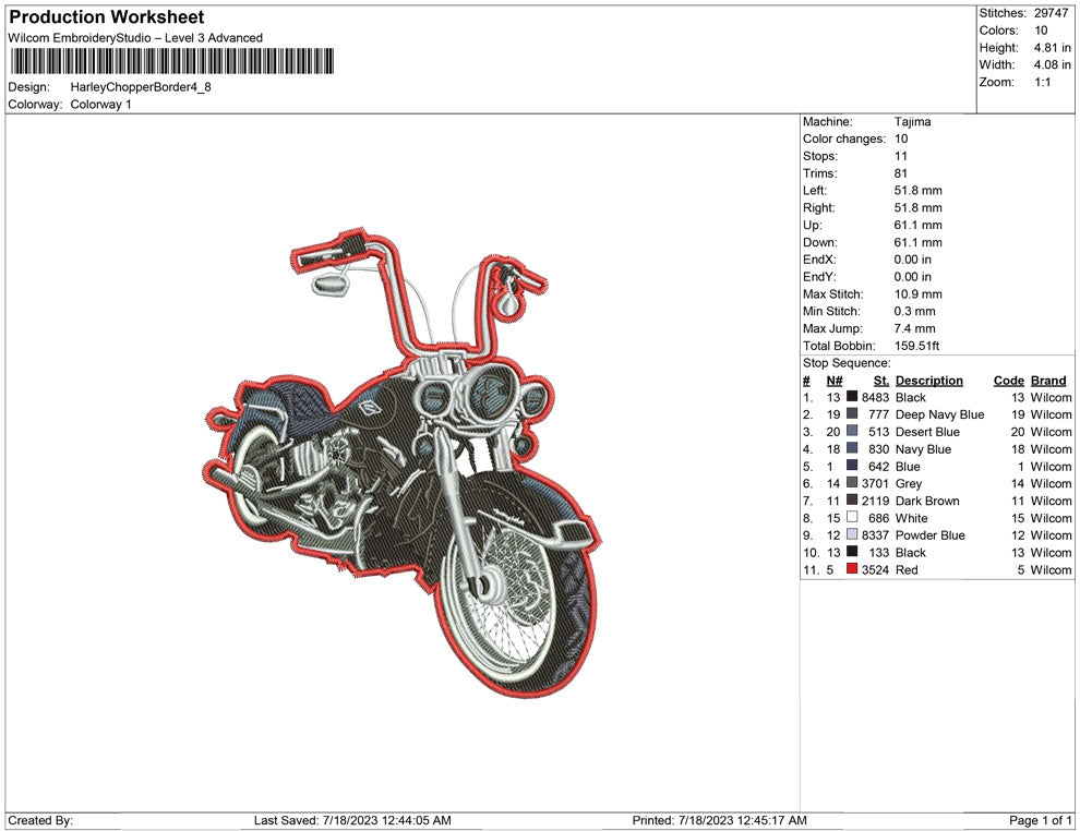 Harley Davidson Chopper Border