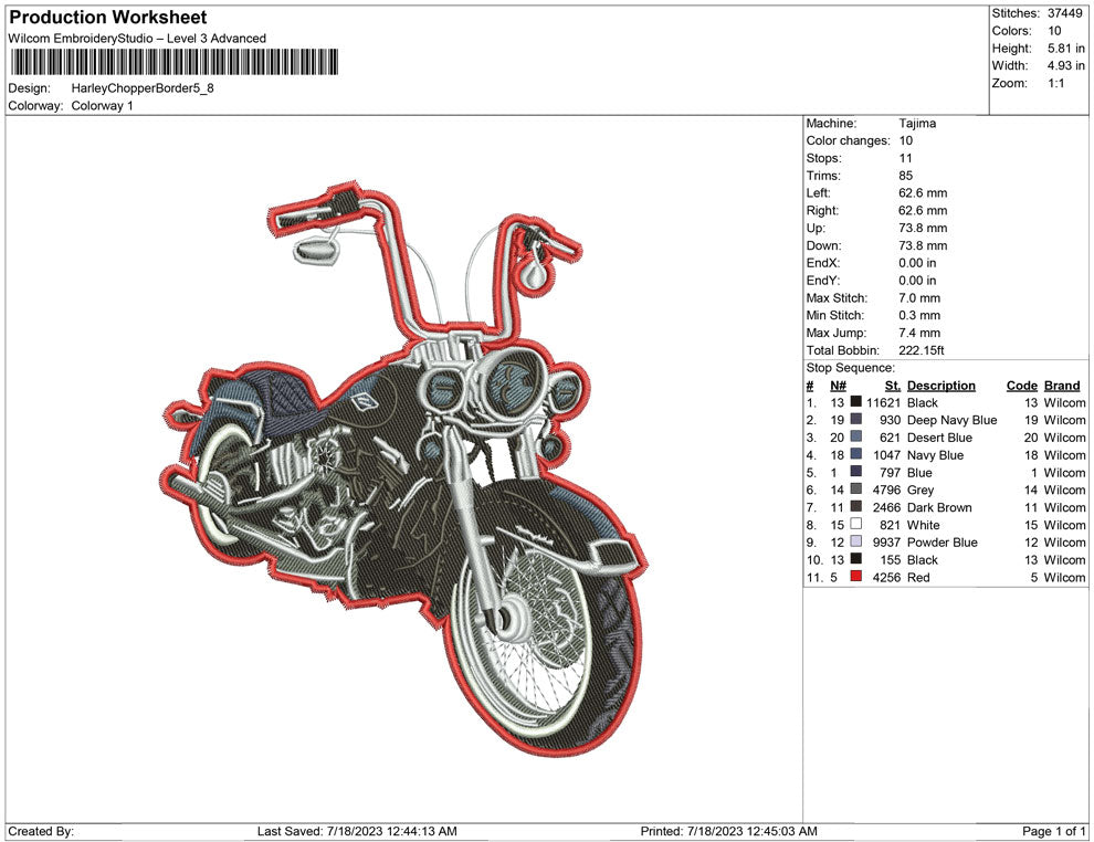 Harley Davidson Chopper Border
