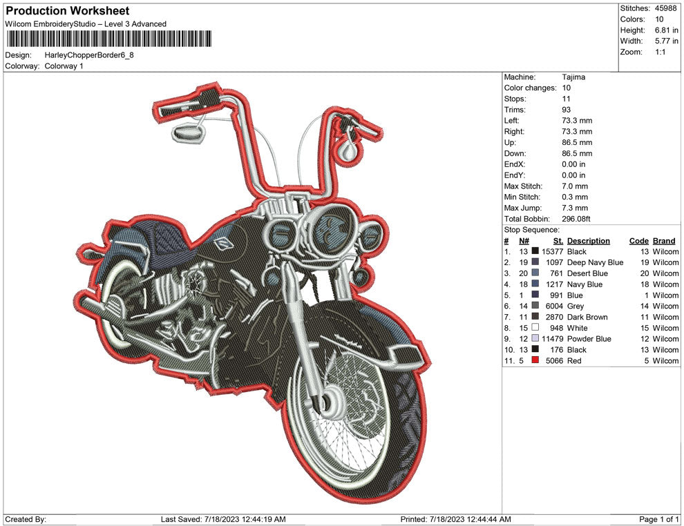 Harley Davidson Chopper Border