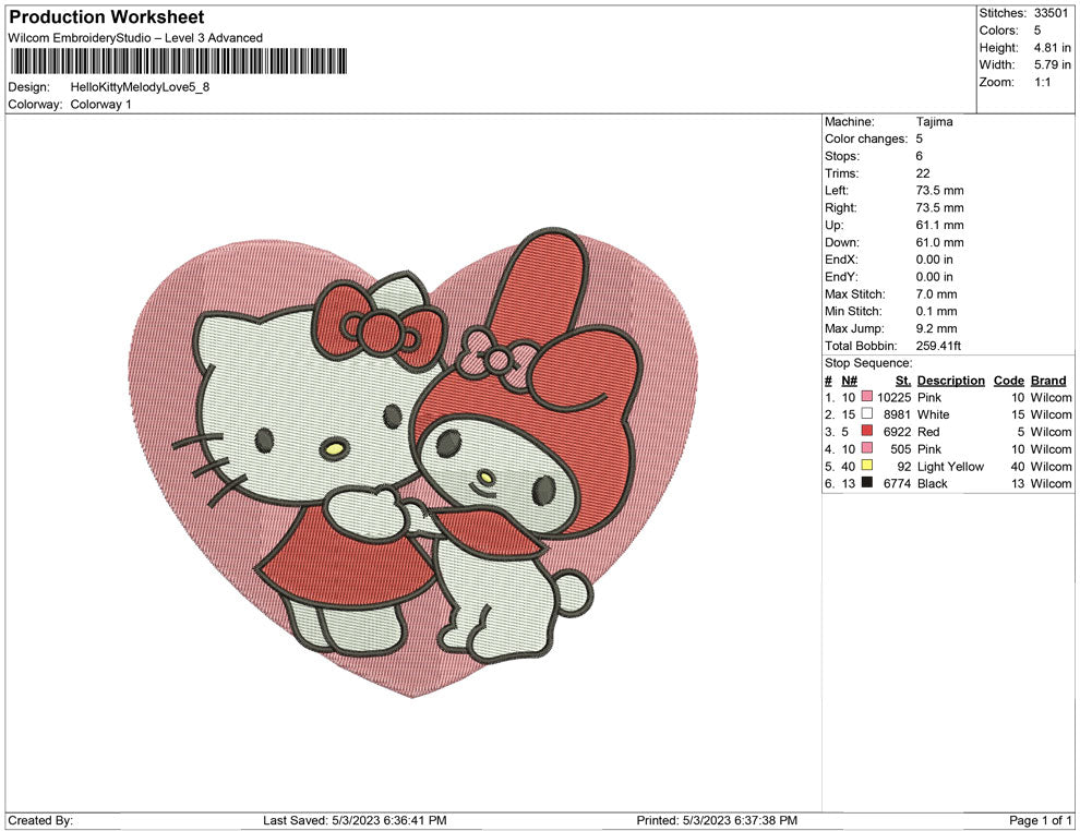 Hello kitty and Melody love