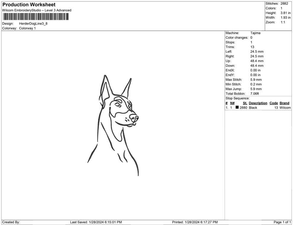 Herder Dog line Art