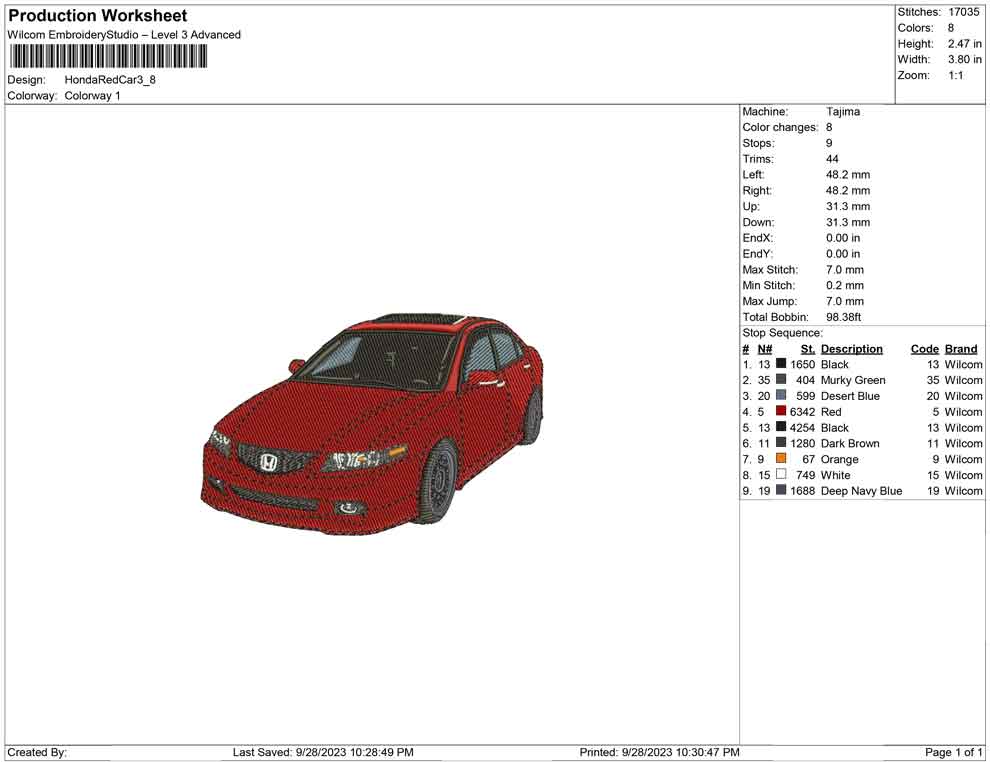 Honda red Car