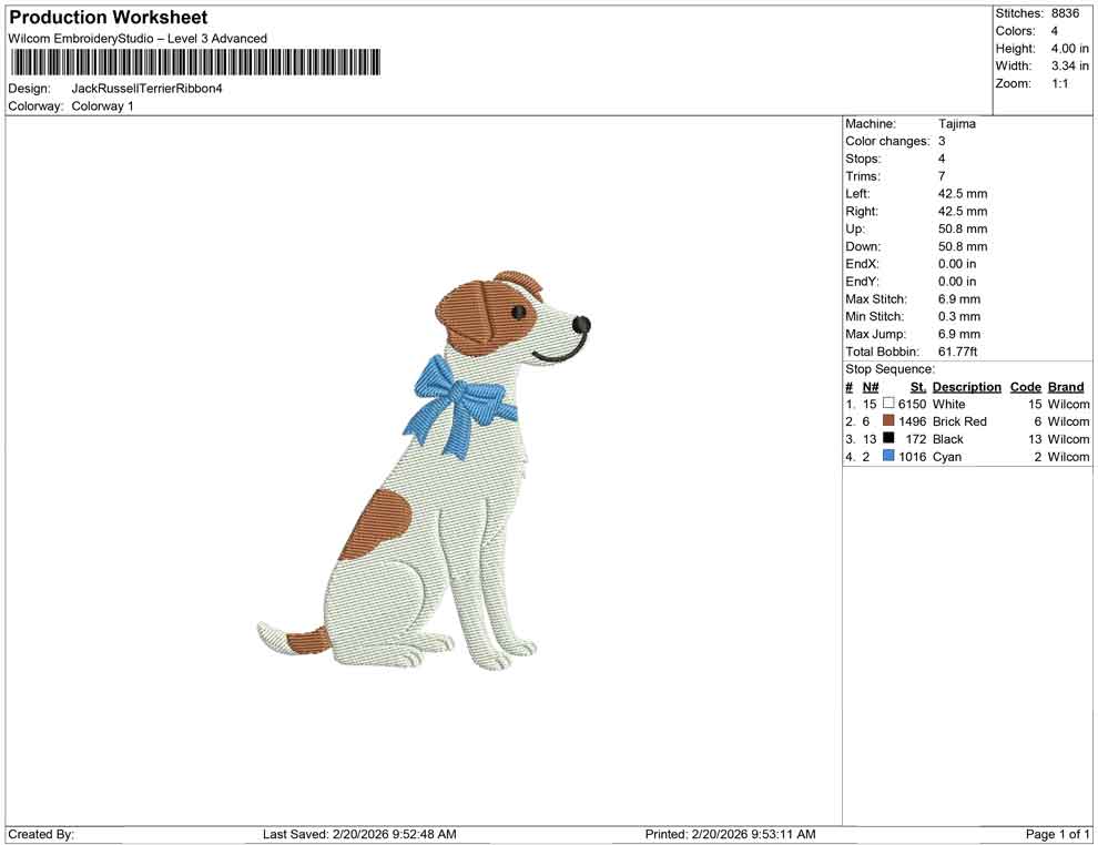 Jack Russell Terrier Ribbon