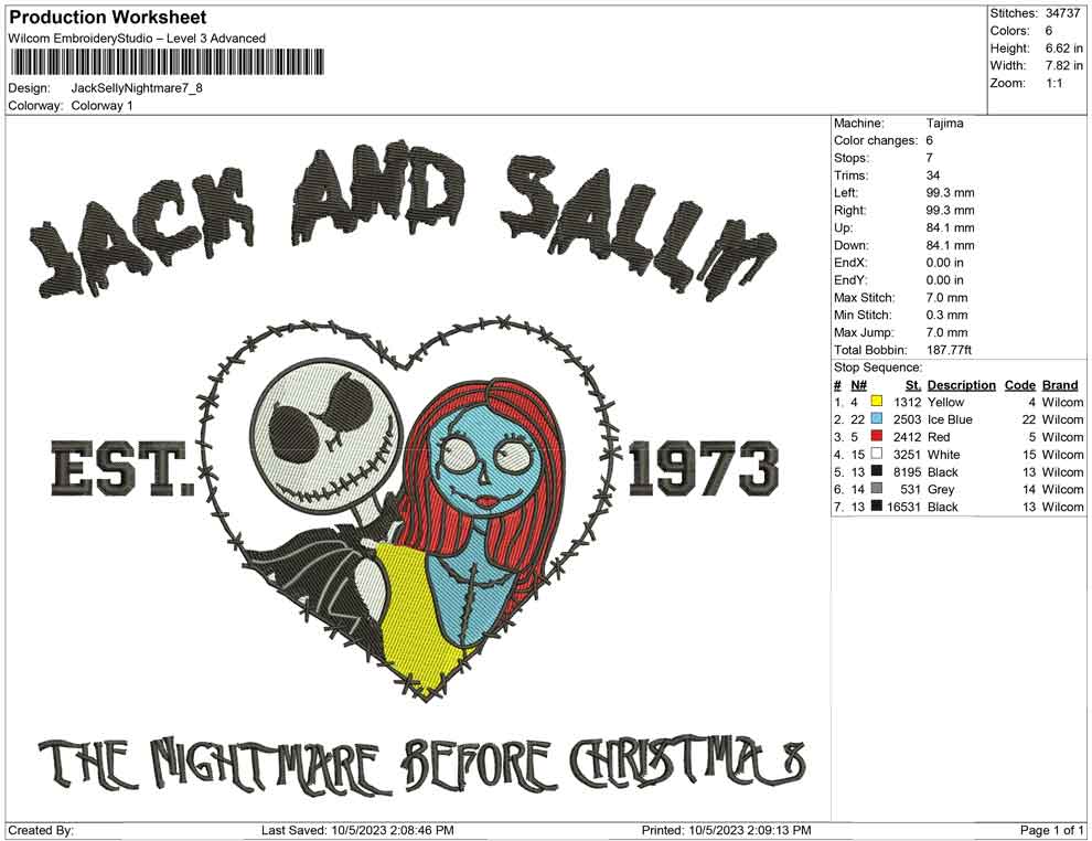 Jack and sally nightmare