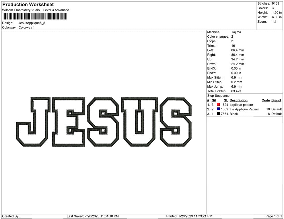 Jesus Applique