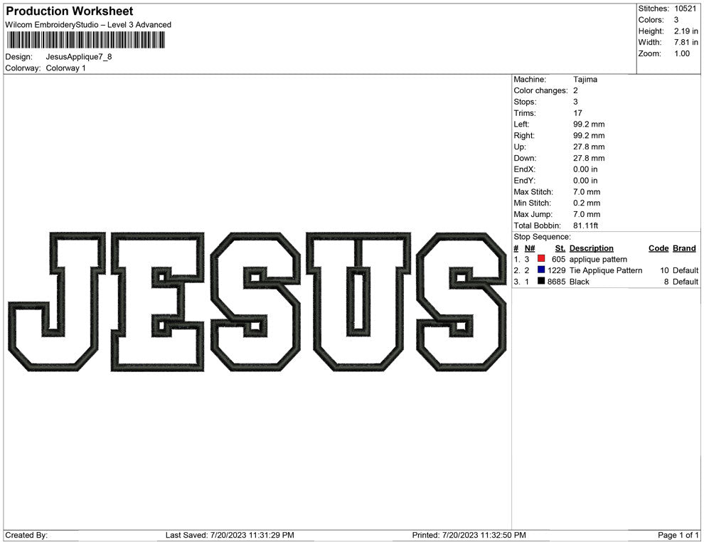 Jesus Applique