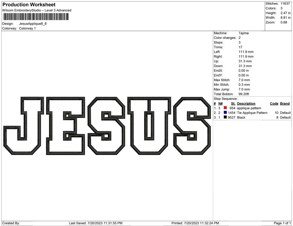 Jesus Applique