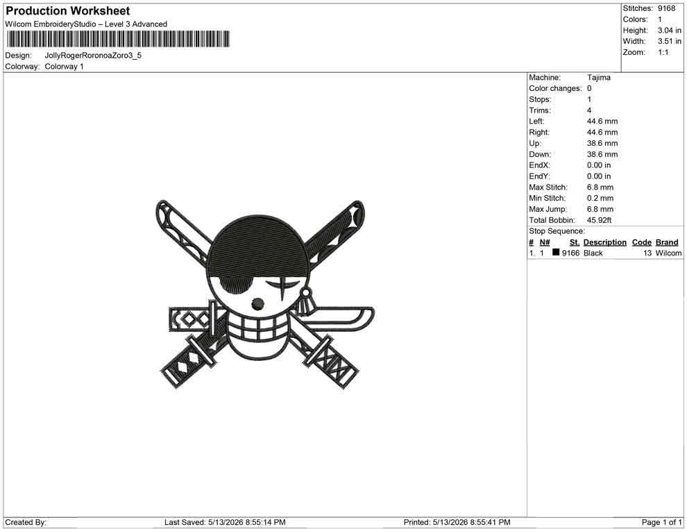 Jolly Roger Roronoa Zoro