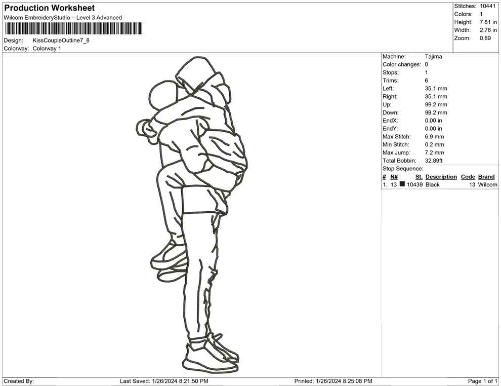 Kiss Couple Outline