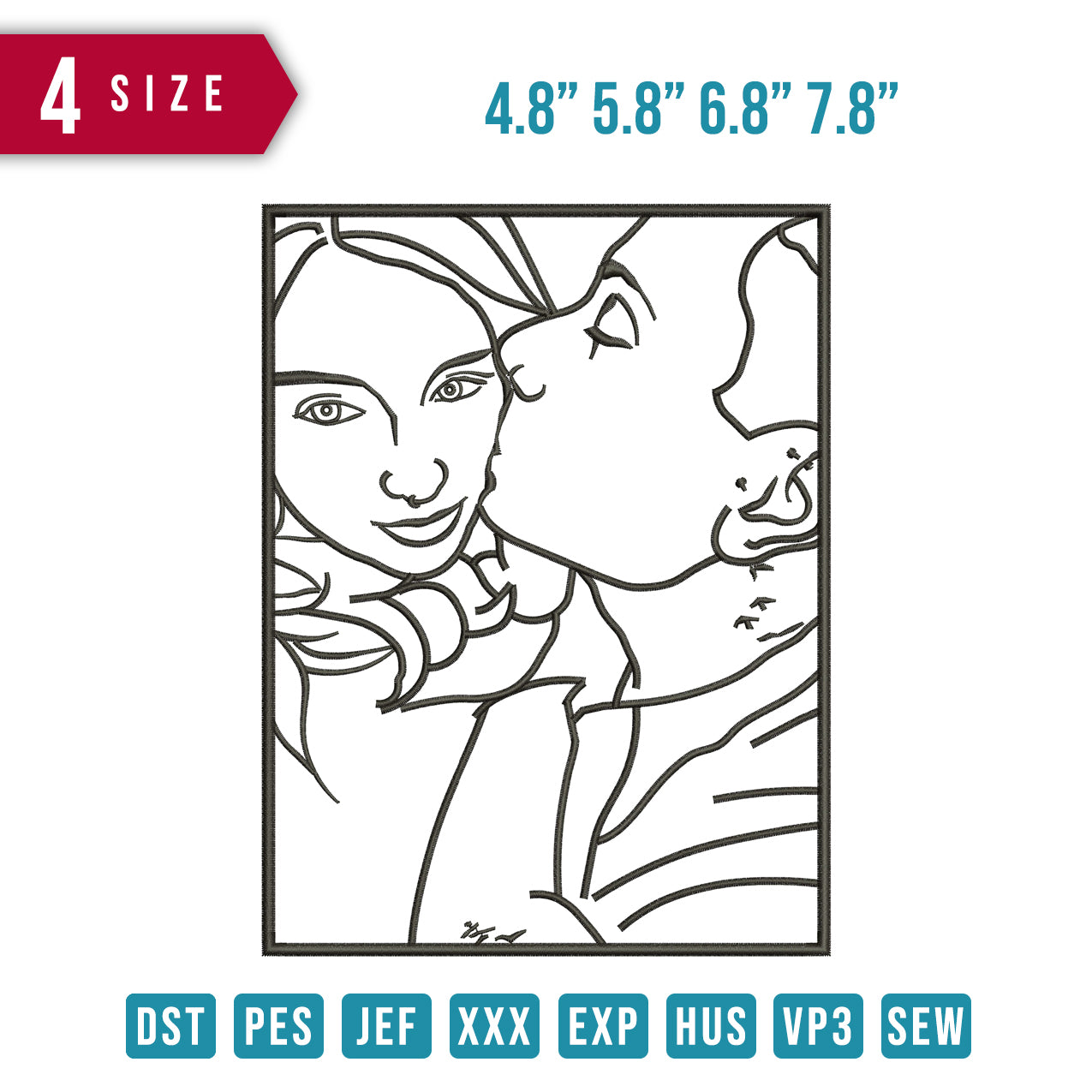 Kiss Outline Potrait