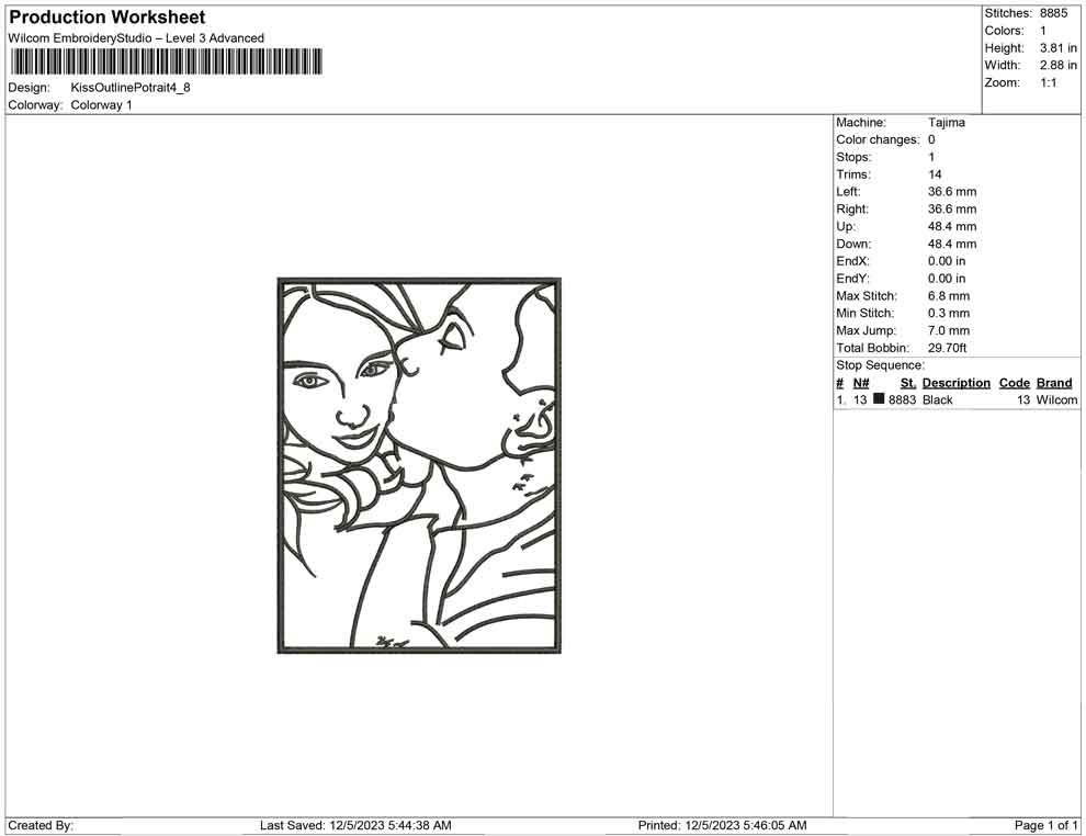 Kiss Outline Potrait