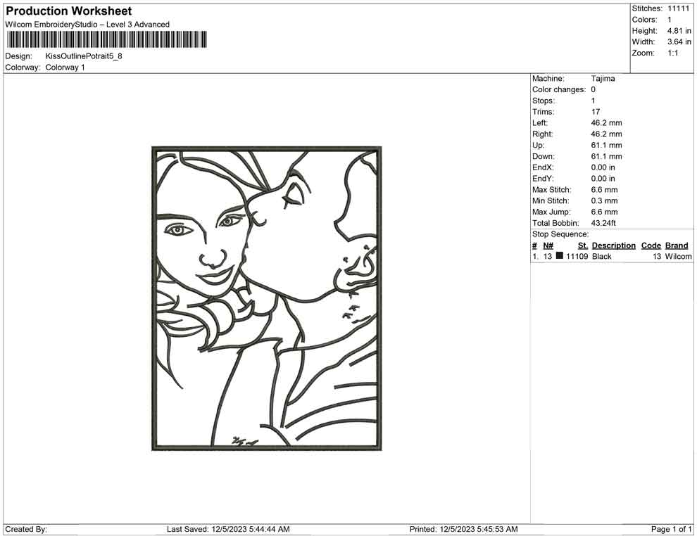 Kiss Outline Potrait