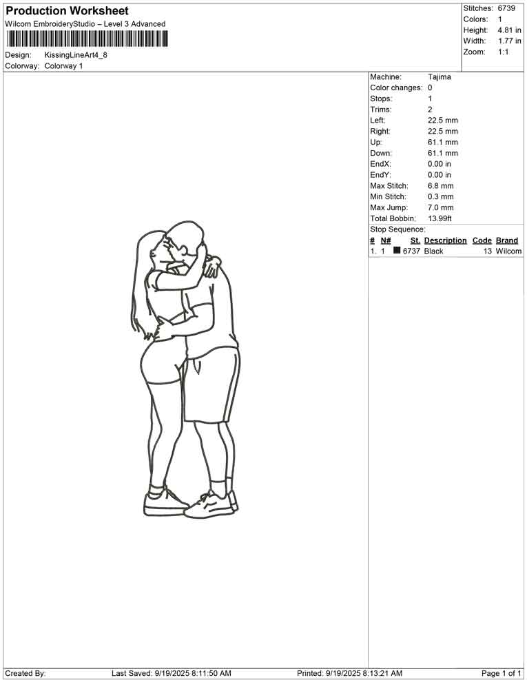 Kissing Line Art