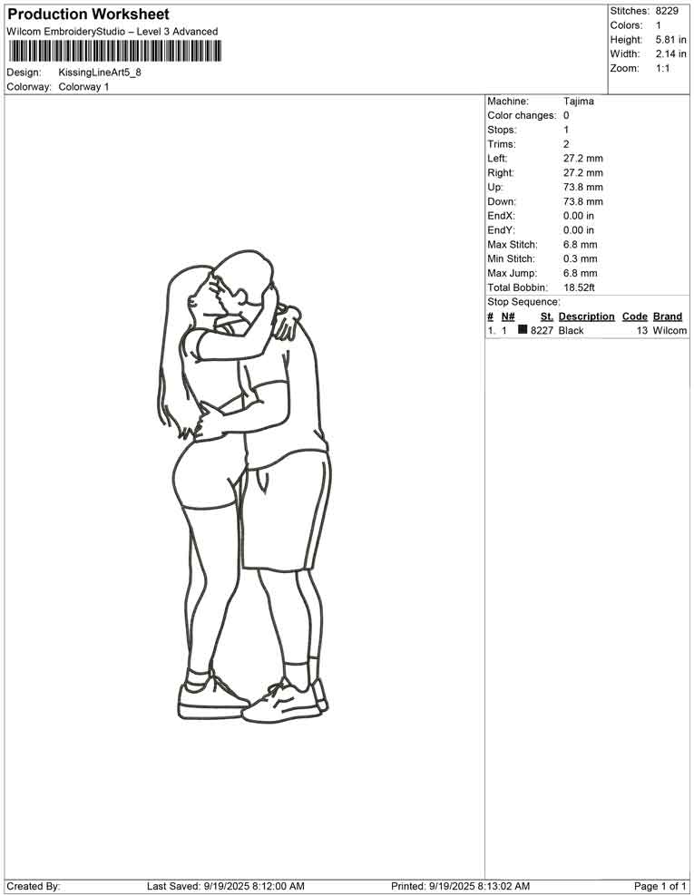 Kissing Line Art