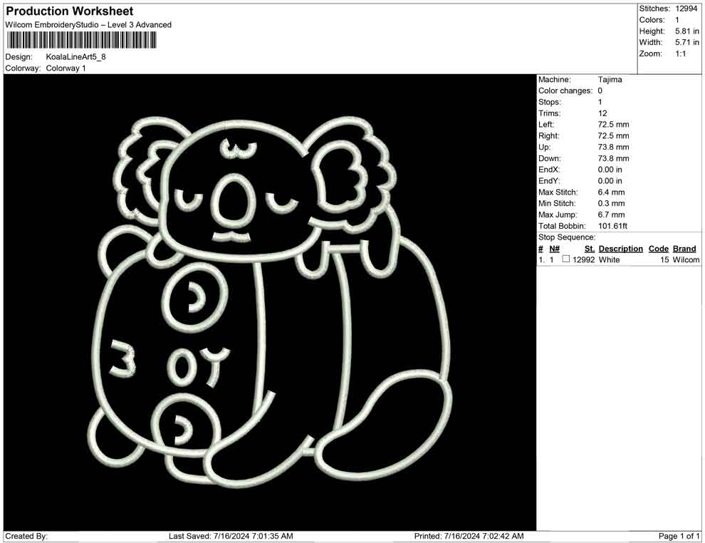 Koala Line Art