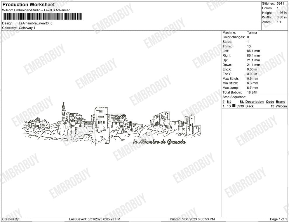La Alhambra Line Art