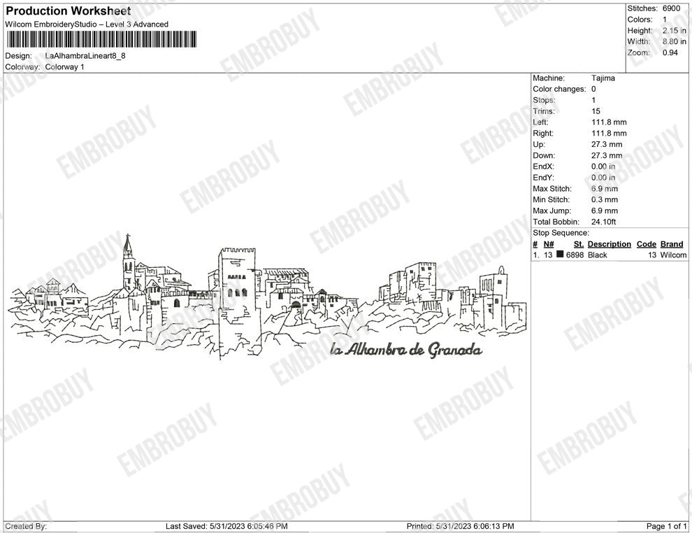 La Alhambra Line Art