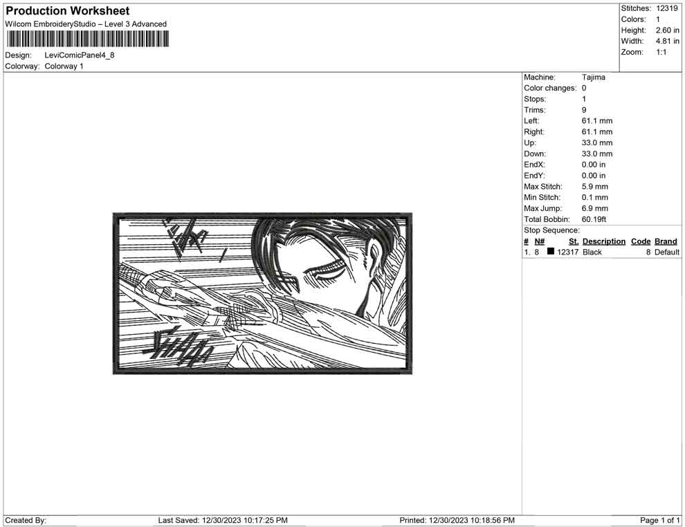 Levi Comic Panel