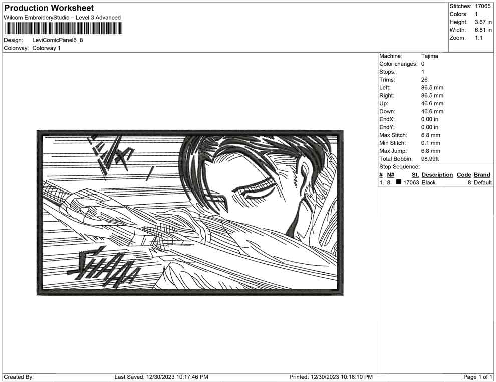 Levi Comic Panel