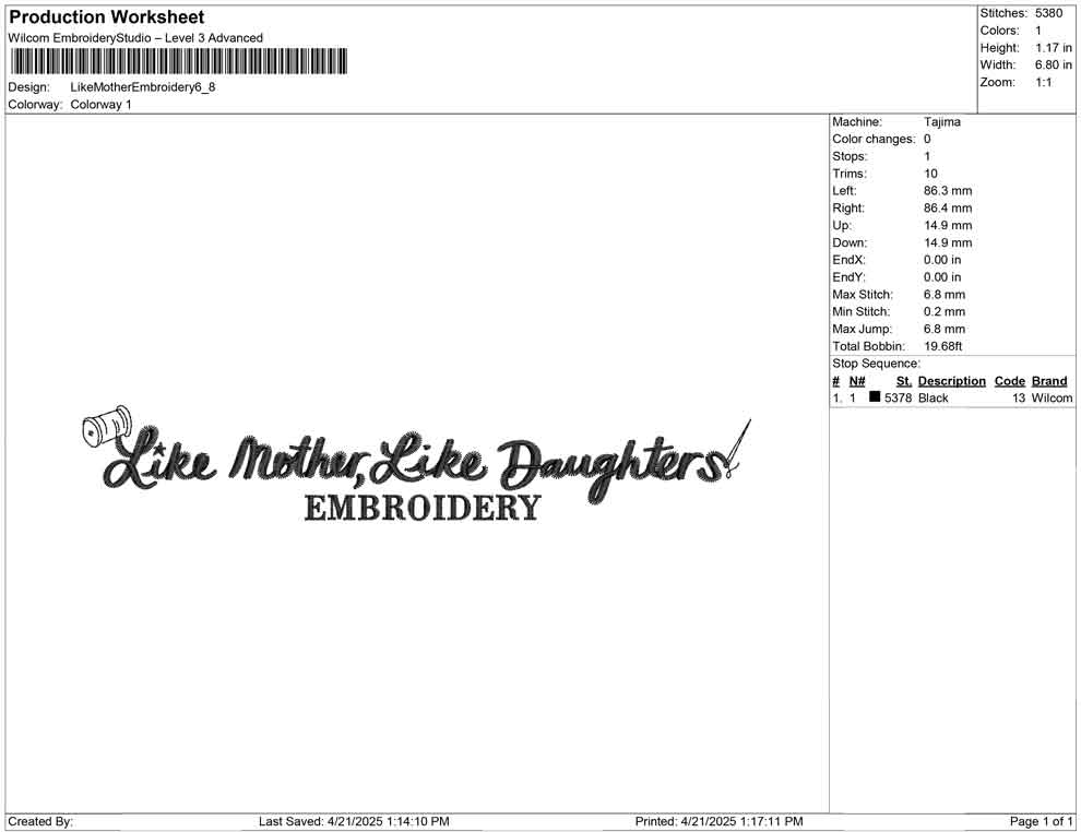 Like Mother Embroidery