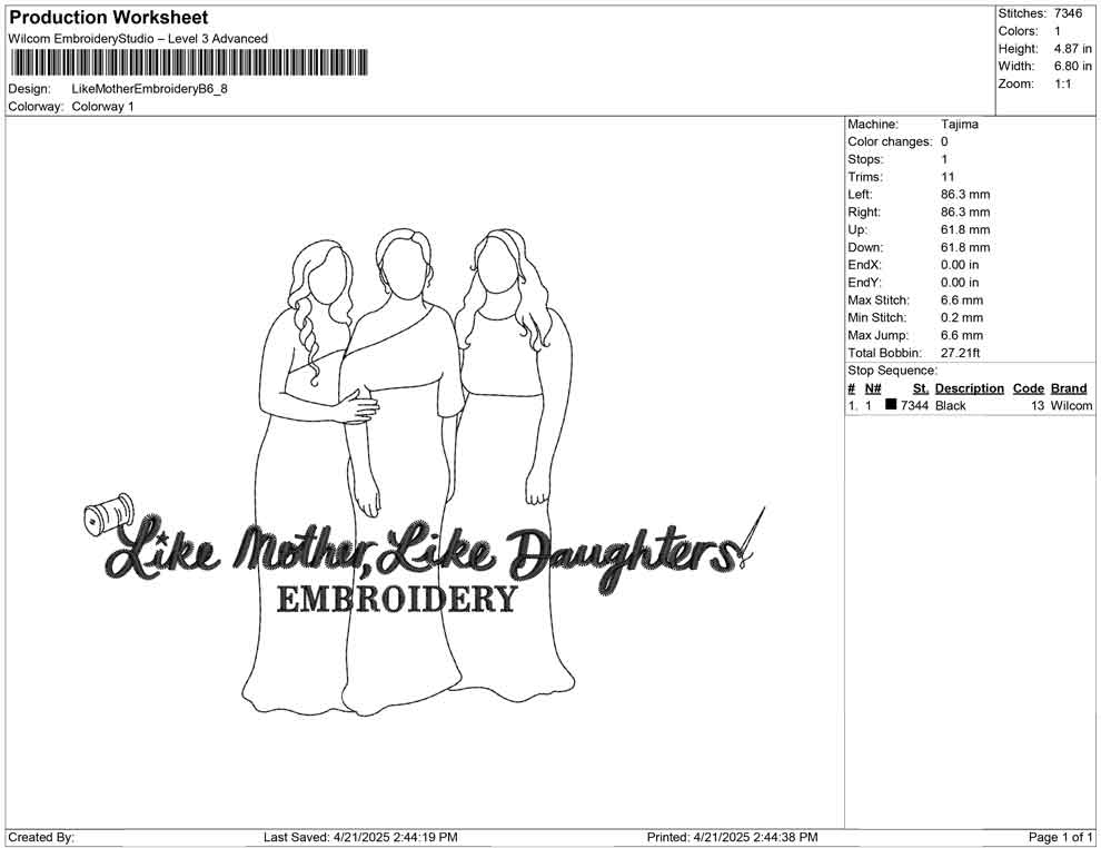 Like Mother Embroidery B