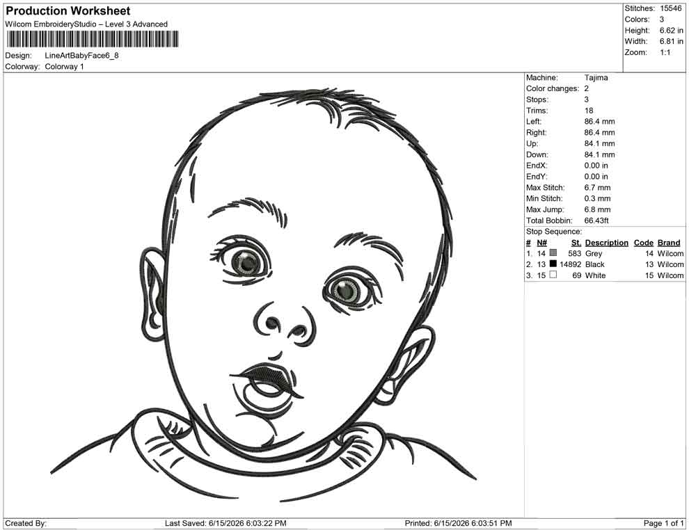 Line Art Baby Face