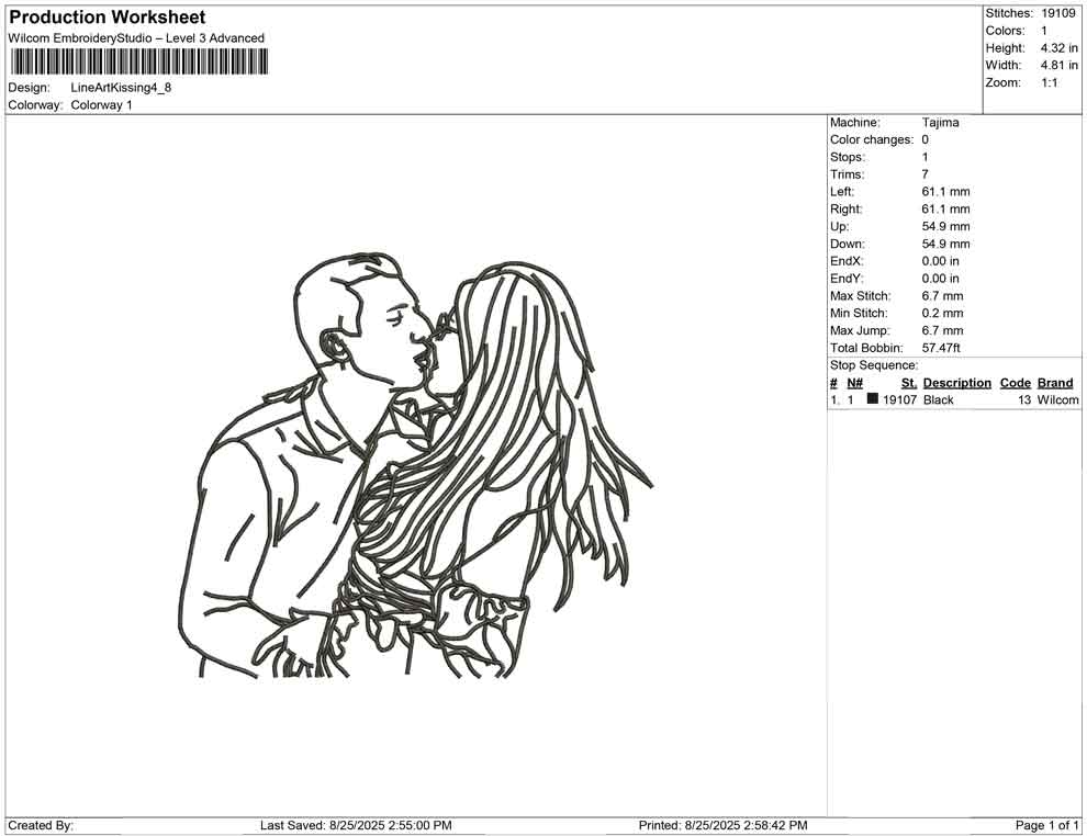 Line Art Kissing
