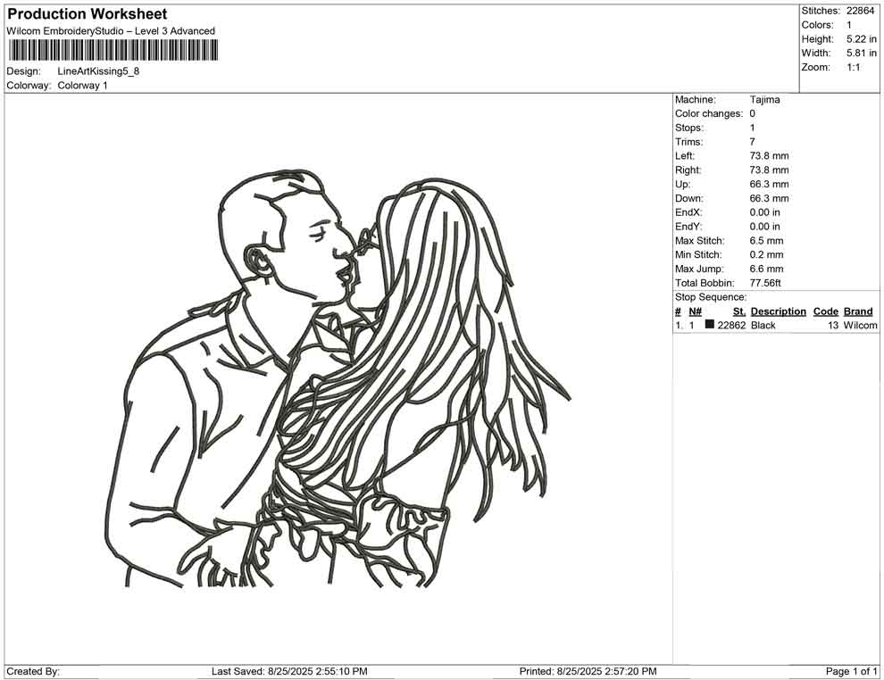 Line Art Kissing