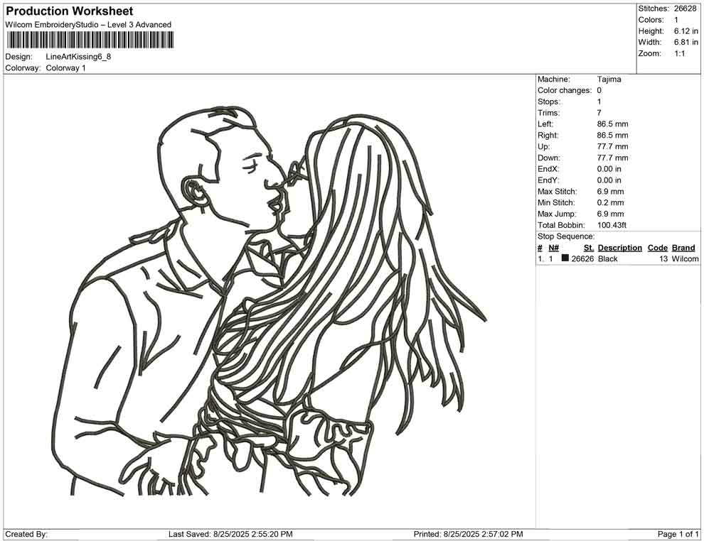 Line Art Kissing