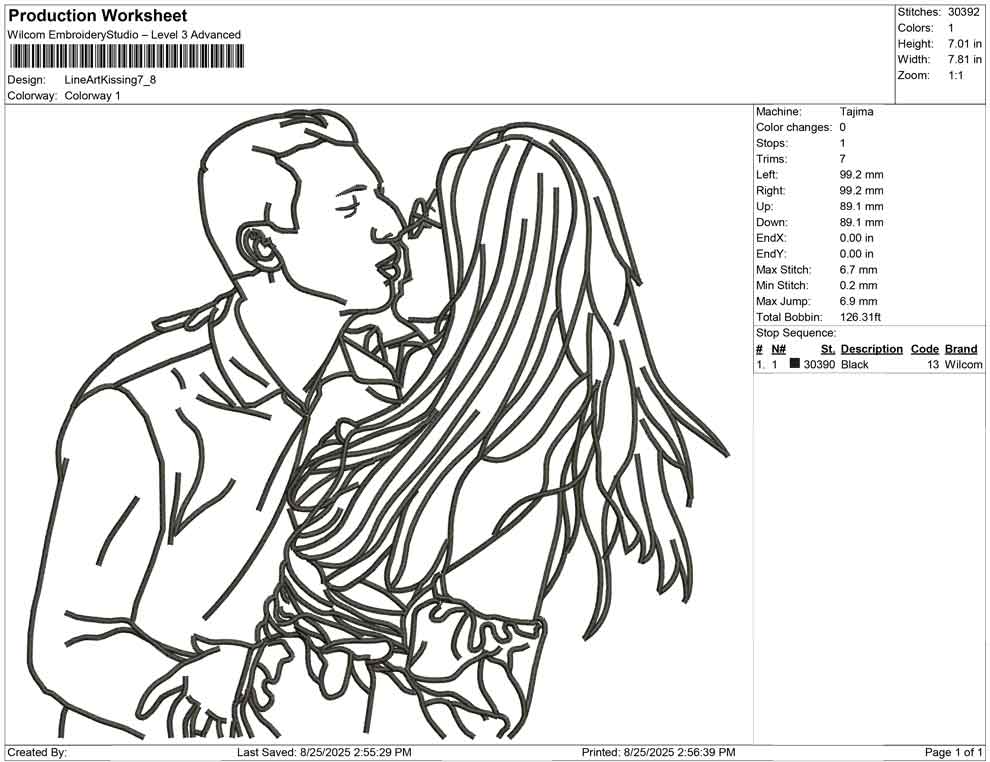 Line Art Kissing