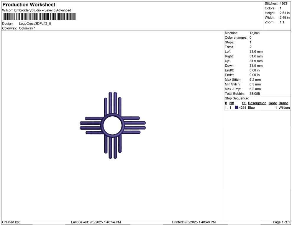 Logo Cross 3D Puff