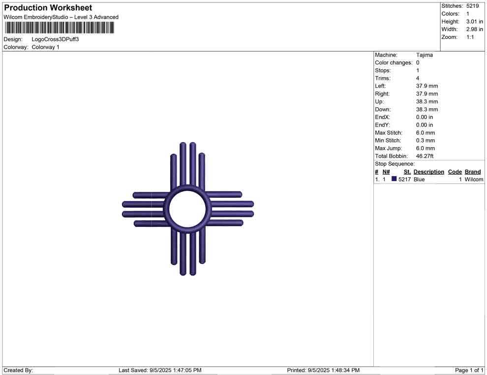 Logo Cross 3D Puff