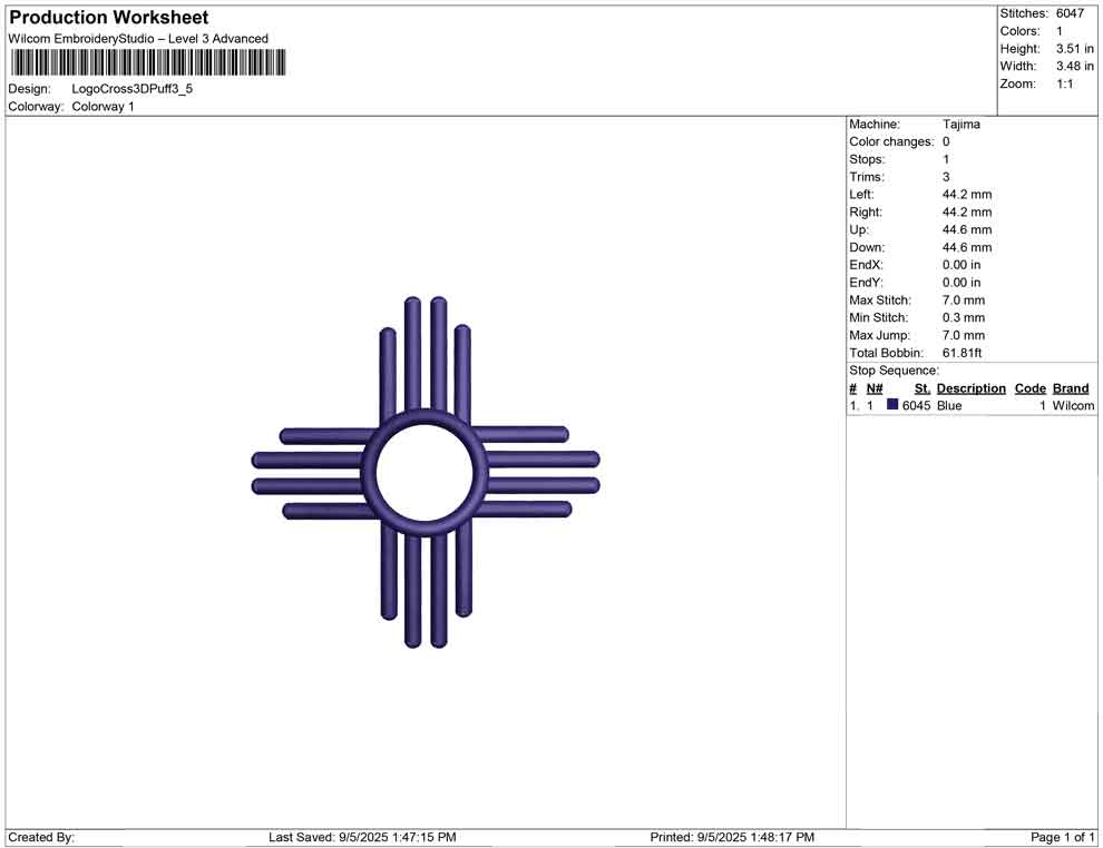 Logo Cross 3D Puff