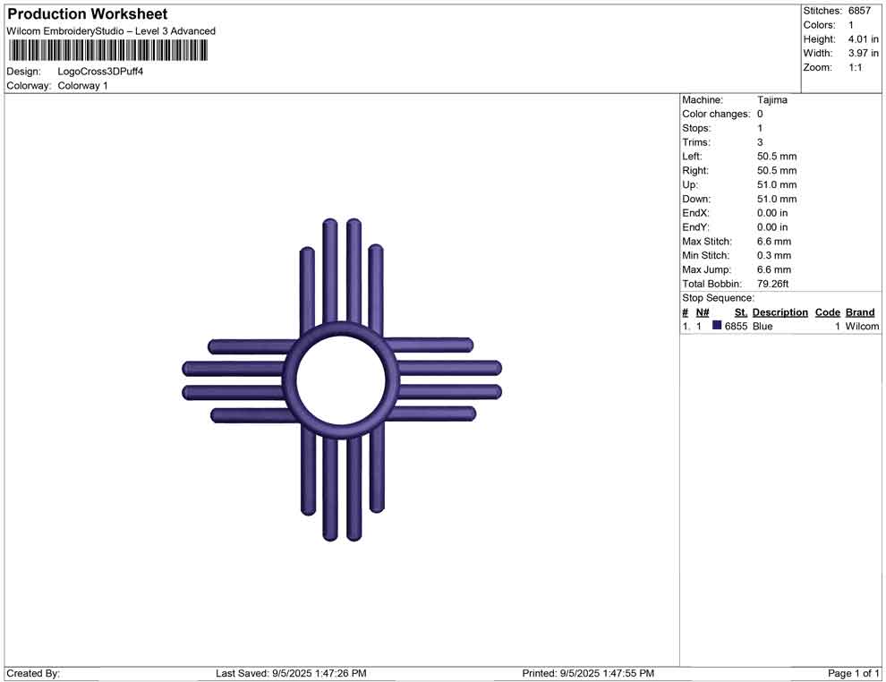 Logo Cross 3D Puff