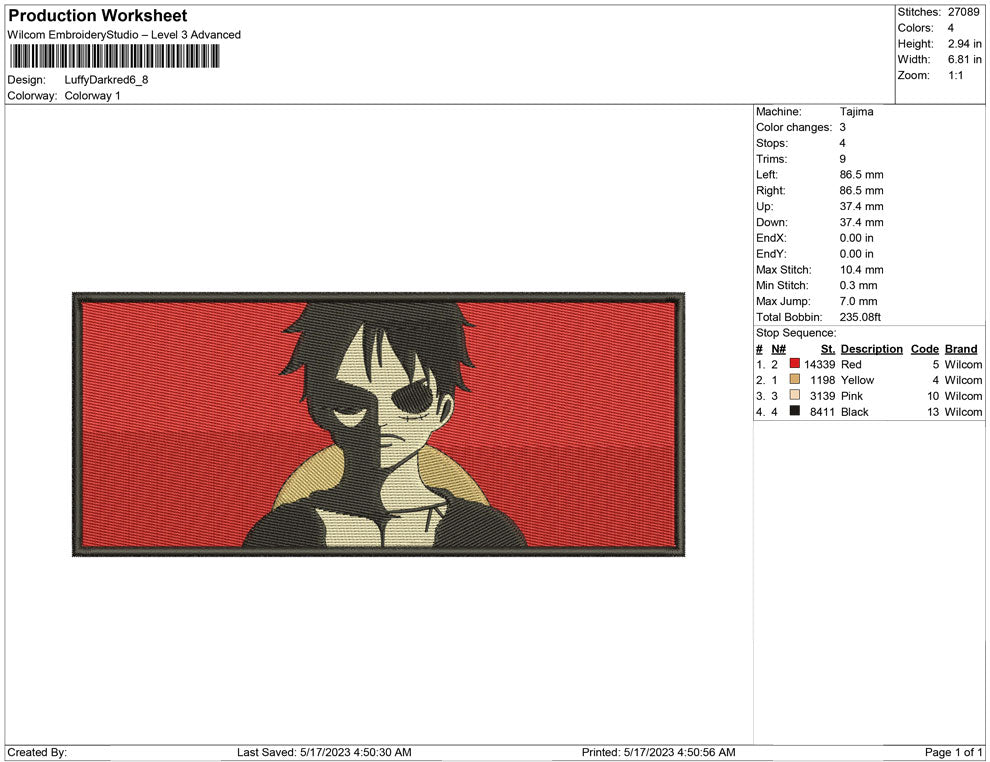 Luffy Dark Red