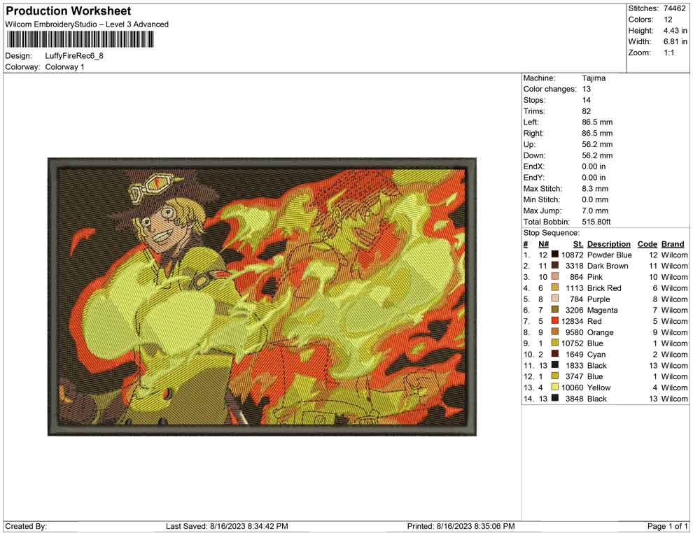 Luffy Fire Rectangle