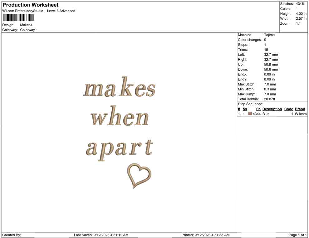Makes when apart