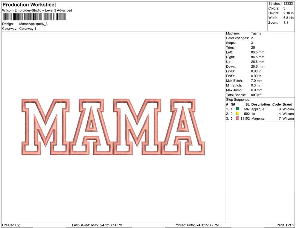 Mama Applique