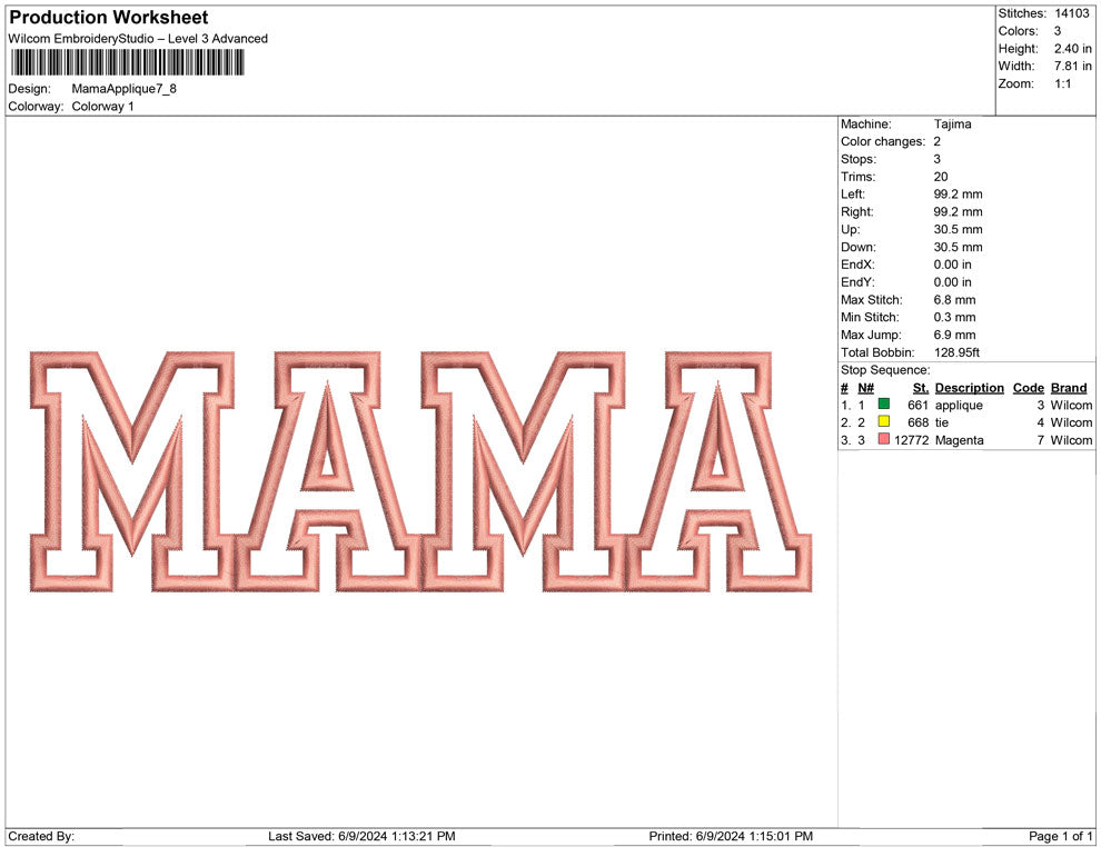 Mama Applique