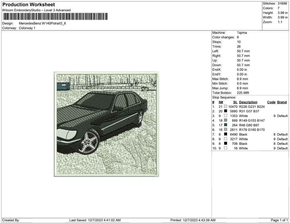 Mercedes Benz W140 Potrait