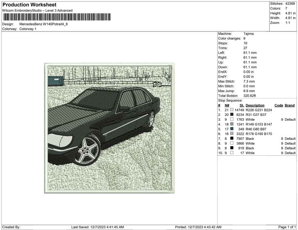 Mercedes Benz W140 Potrait
